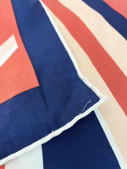 vintage 60s mod swirl silk square hair neck scarf | hand - rolled edge - good market thrift store