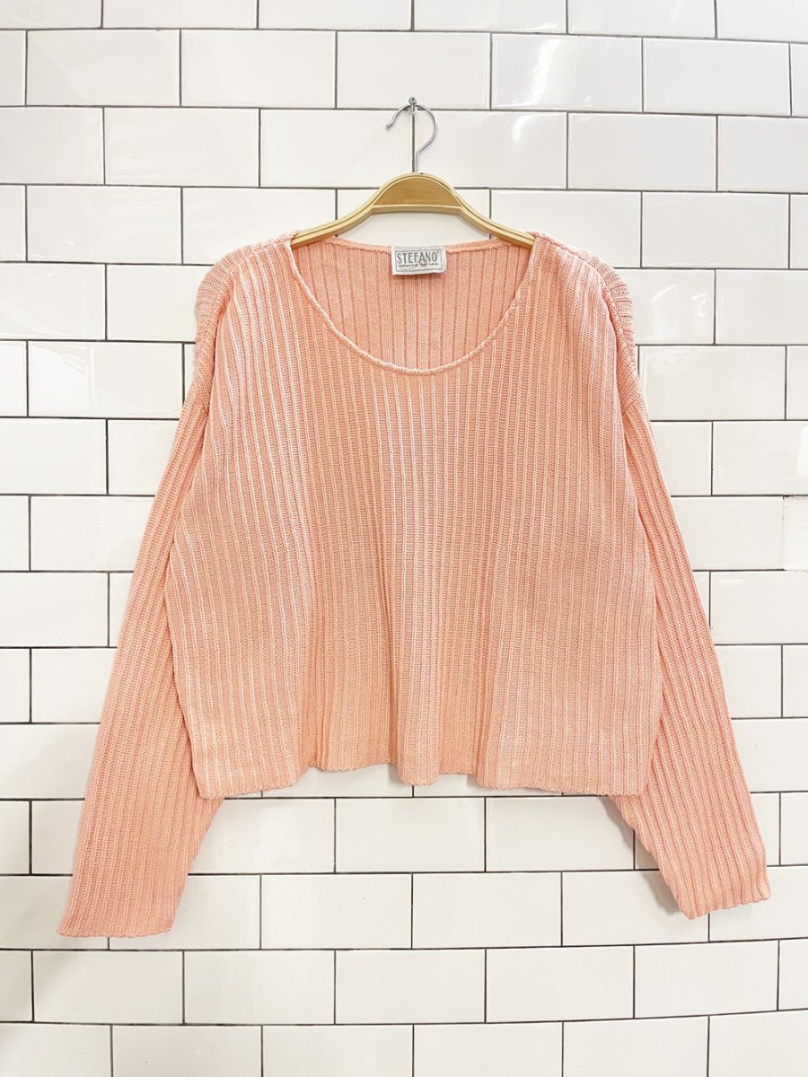 vintage 90s stefano chunky rib boxy knit sweater - good market thrift store