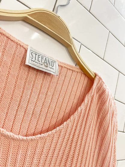 vintage 90s stefano chunky rib boxy knit sweater - good market thrift store