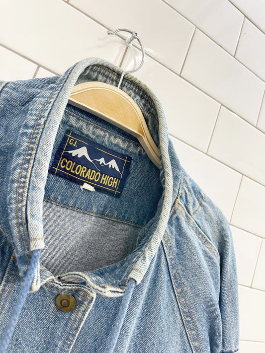 vintage colorado high western drawstring denim chore coat - good market thrift store