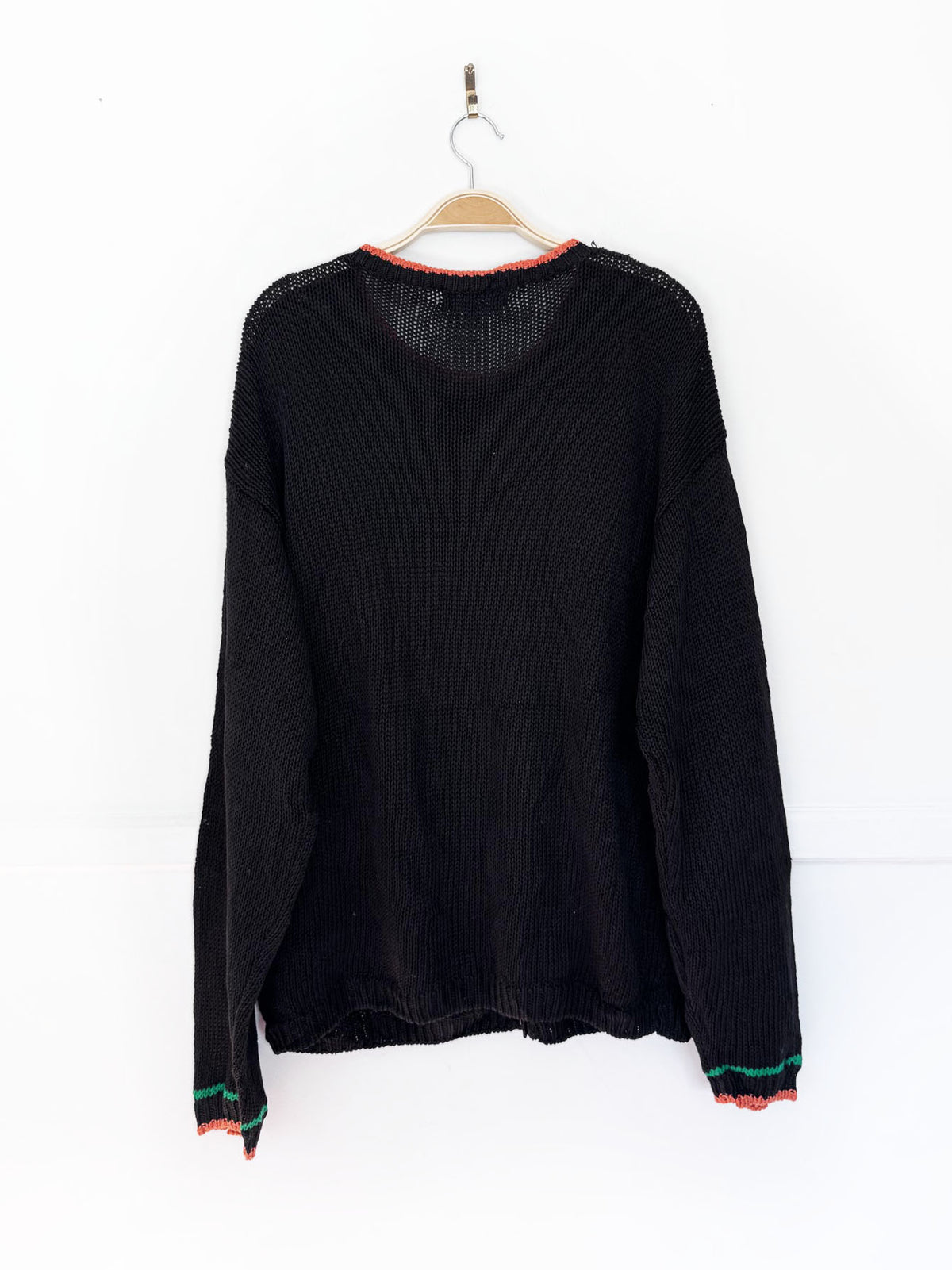 vintage alexandra bartlett ramie-blend halloween knit cardigan sweater