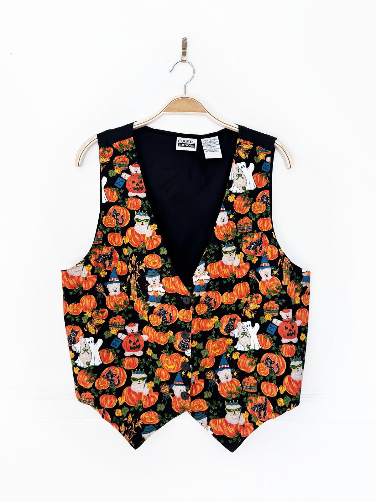 vintage 00s basic editions halloween print vest