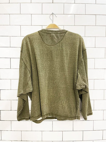 vintage 90s grunge batwing 1/2 button henley - good market thrift store