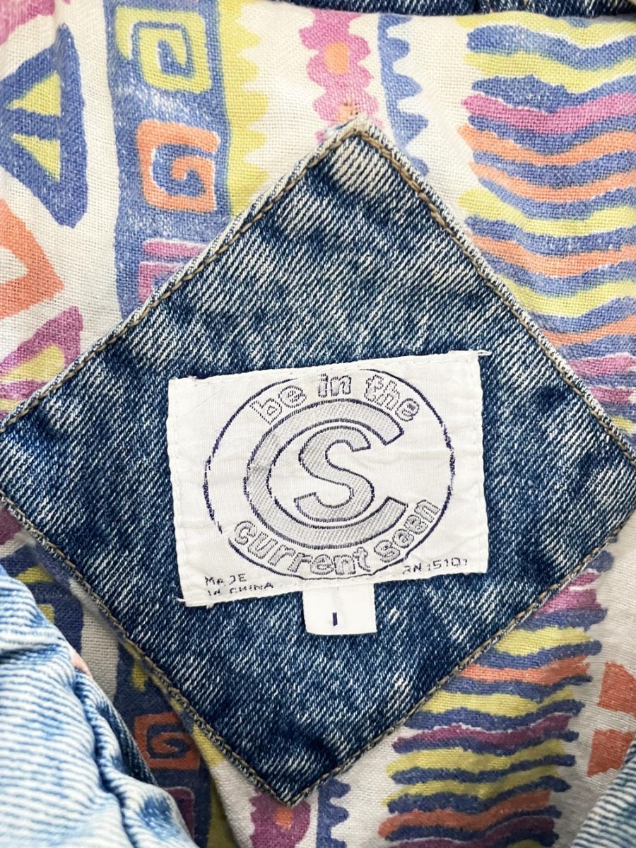 vintage 80s be in the seen acid wash flannel lined denim parka - good market thrift store