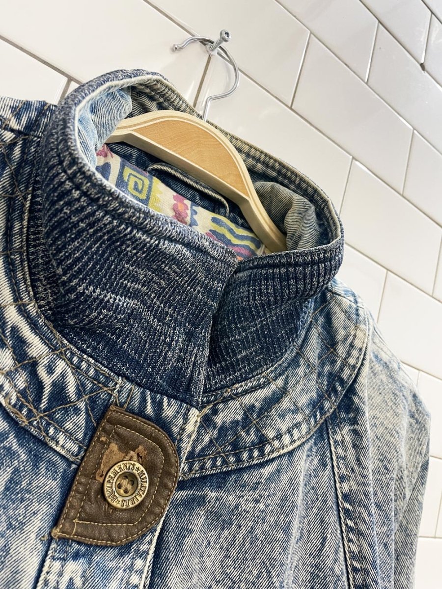 vintage 80s be in the seen acid wash flannel lined denim parka - good market thrift store