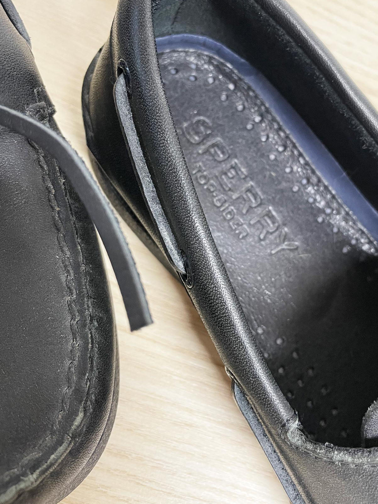 sperry leather top sider 2-eye boat shoe | all-black