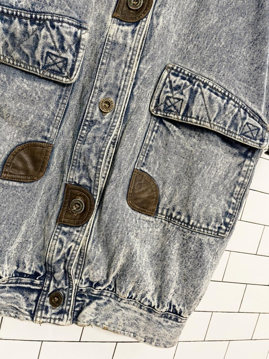 vintage 80s be in the seen acid wash flannel lined denim parka - good market thrift store