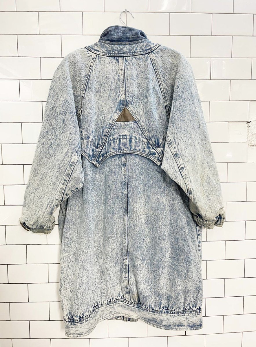 vintage 80s be in the seen acid wash flannel lined denim parka - good market thrift store