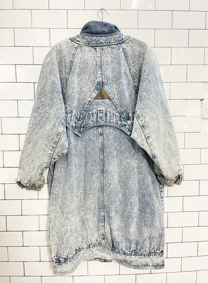 vintage 80s be in the seen acid wash flannel lined denim parka - good market thrift store