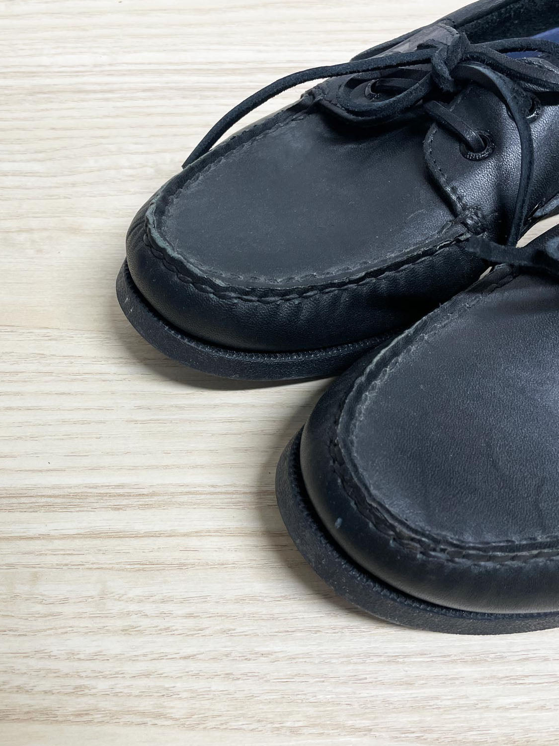 sperry leather top sider 2-eye boat shoe | all-black