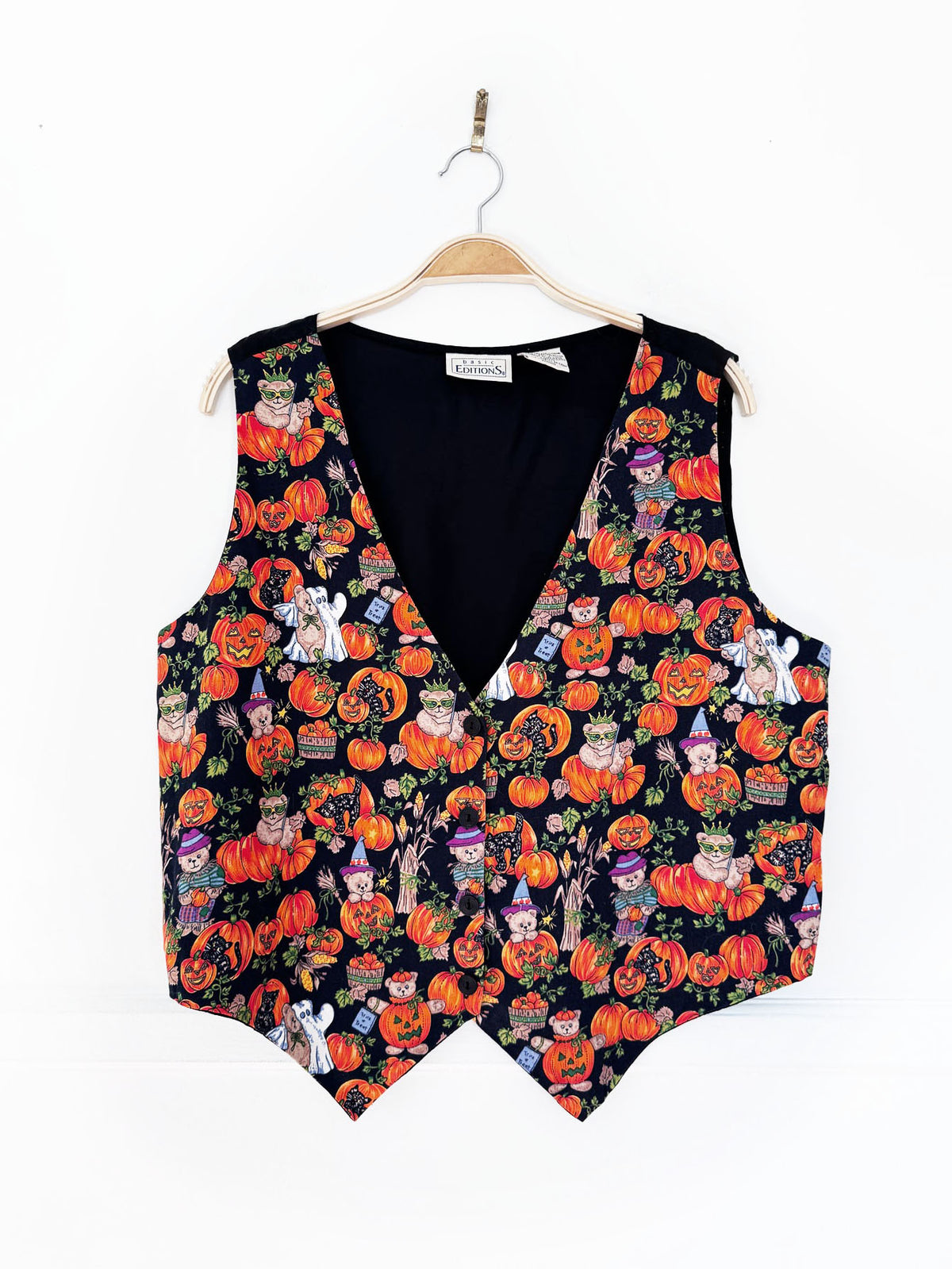 vintage 00s basic editions halloween print vest