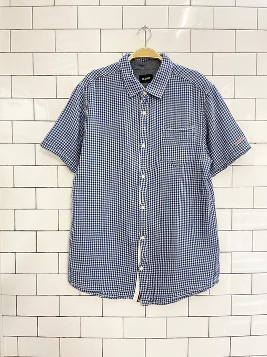 hudson gauze cotton gingham plaid shirt - good market thrift store