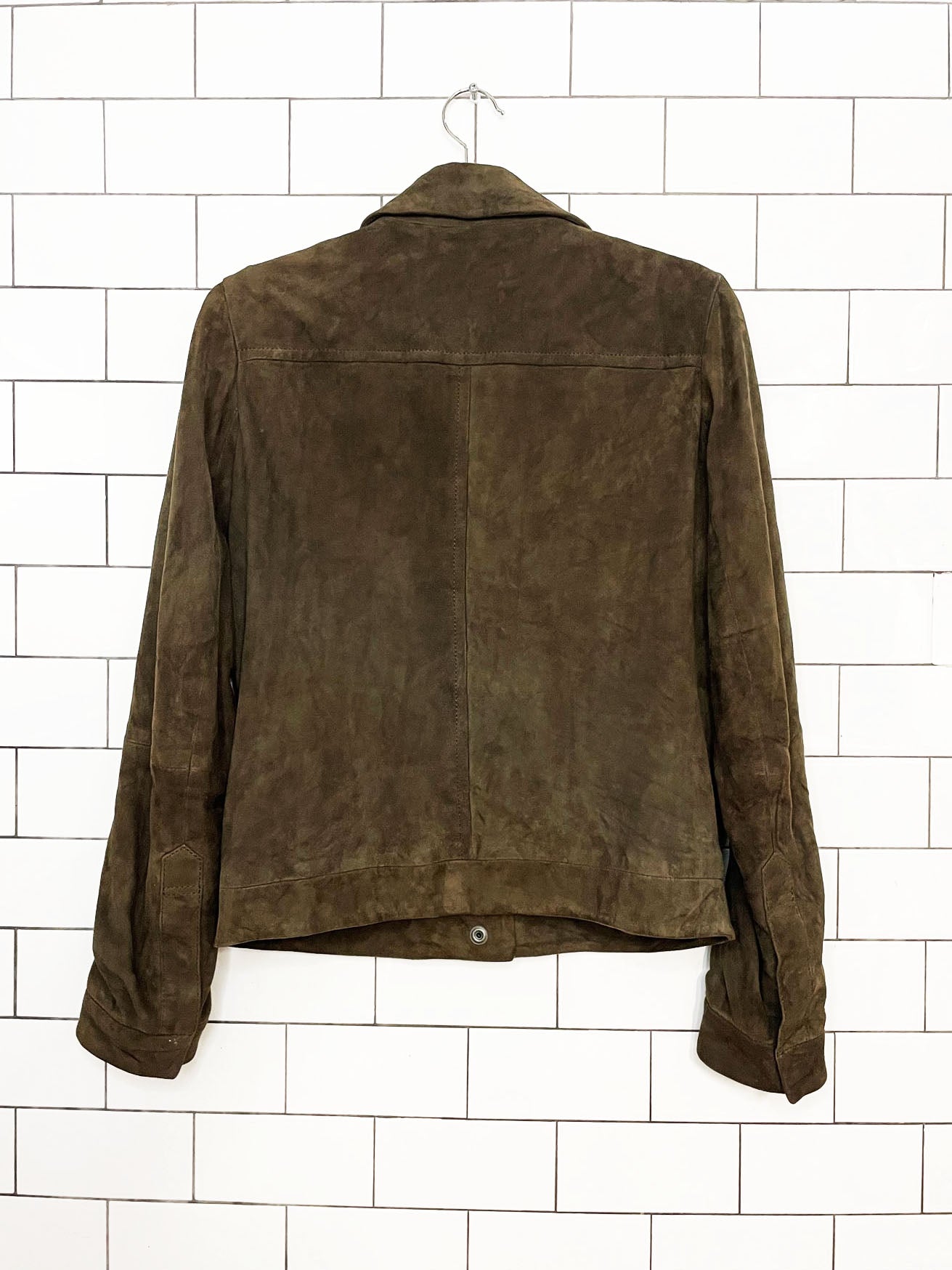 abercrombie & fitch lamb suede full button jacket | made in India