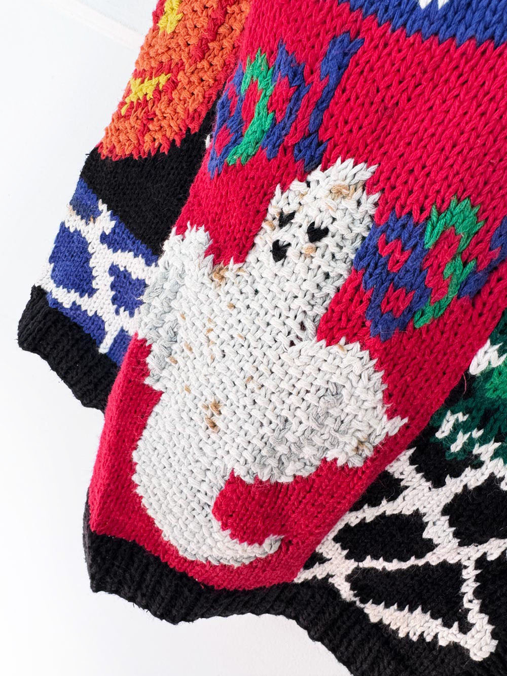 vintage the eagles eye halloween chunky knit cardigan sweater | ramie-blend