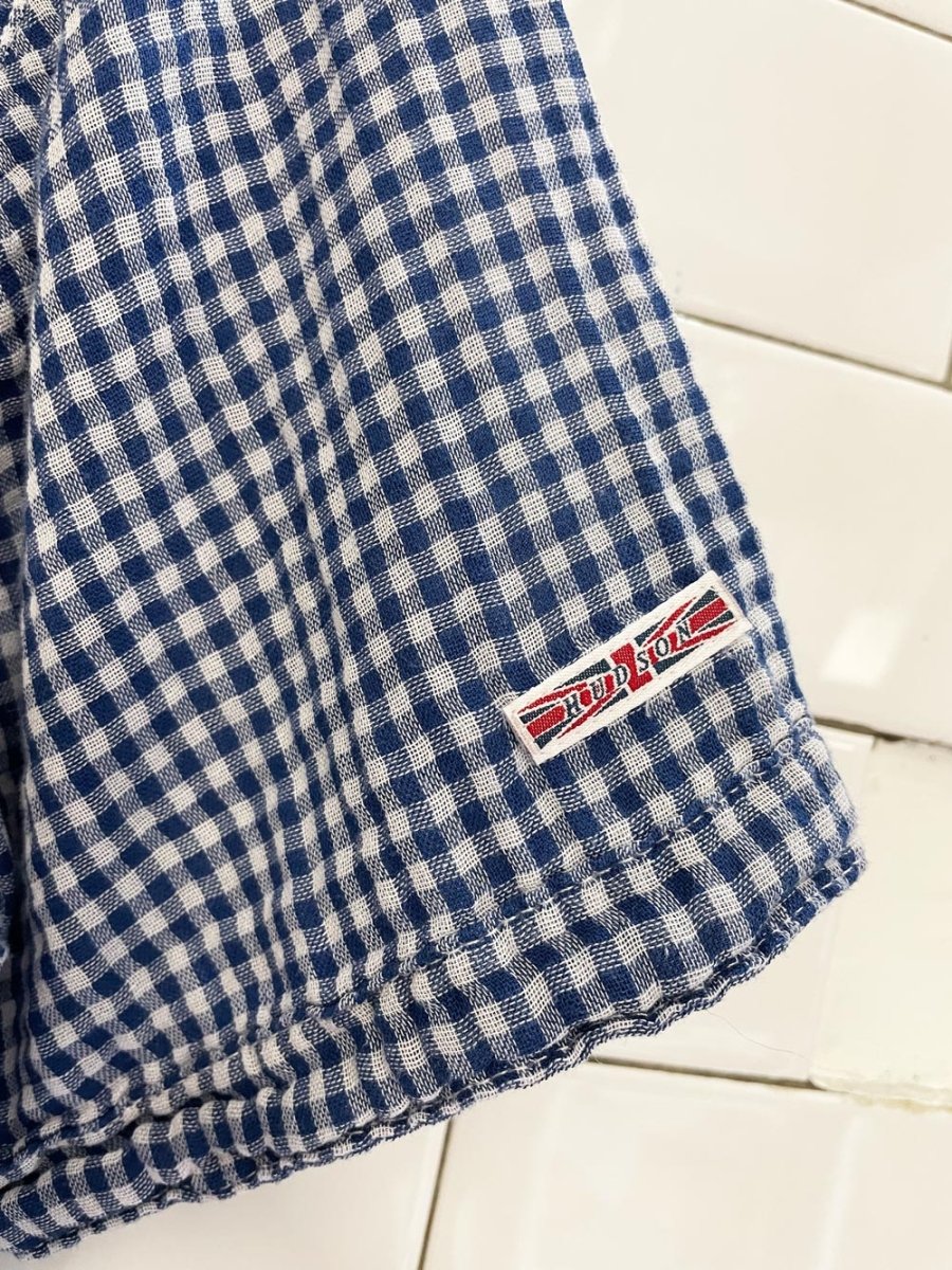 hudson gauze cotton gingham plaid shirt - good market thrift store