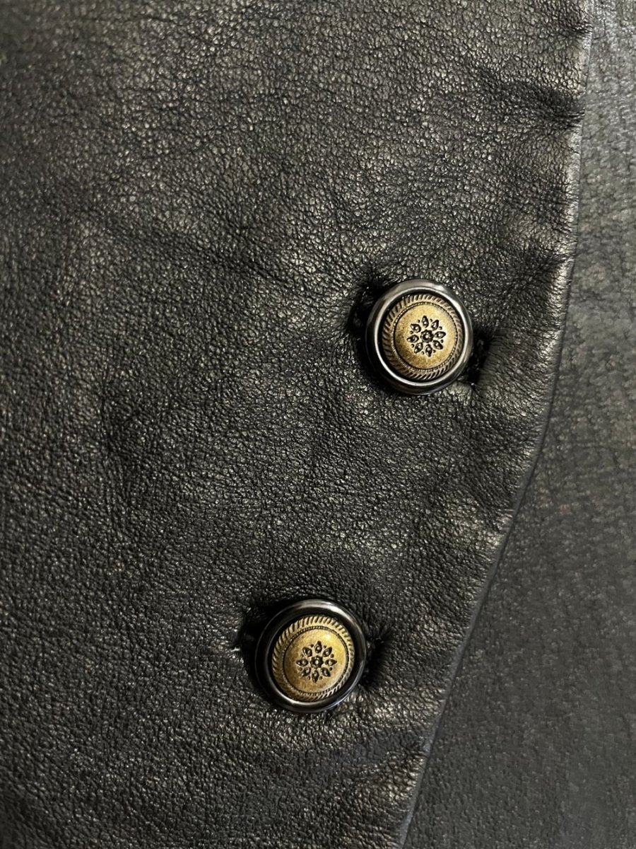 vintage black leather vest - good market thrift store