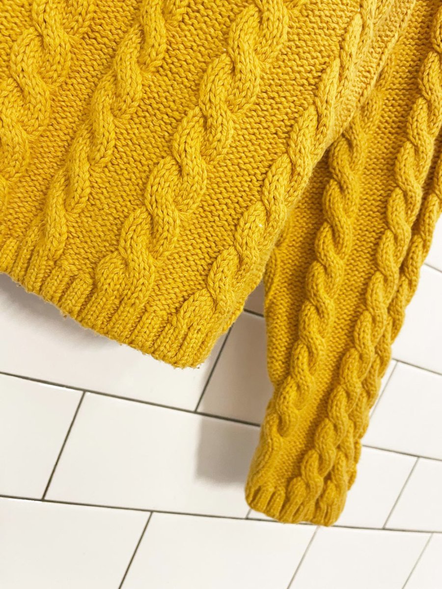 vintage 90s eaton attitude cable knit boxy sweater - good market thrift store