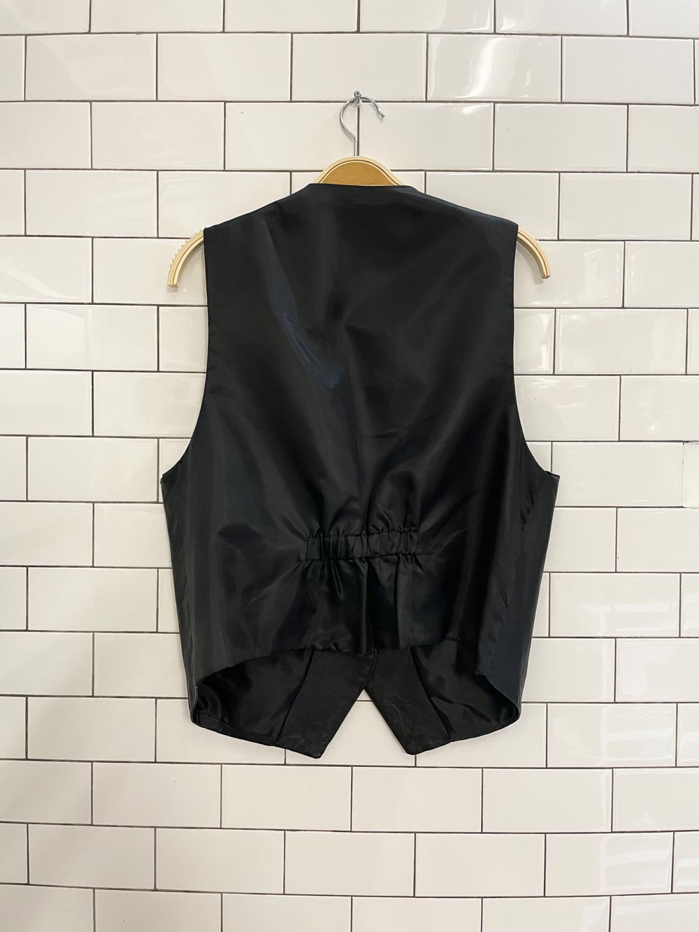 vintage black leather vest - good market thrift store