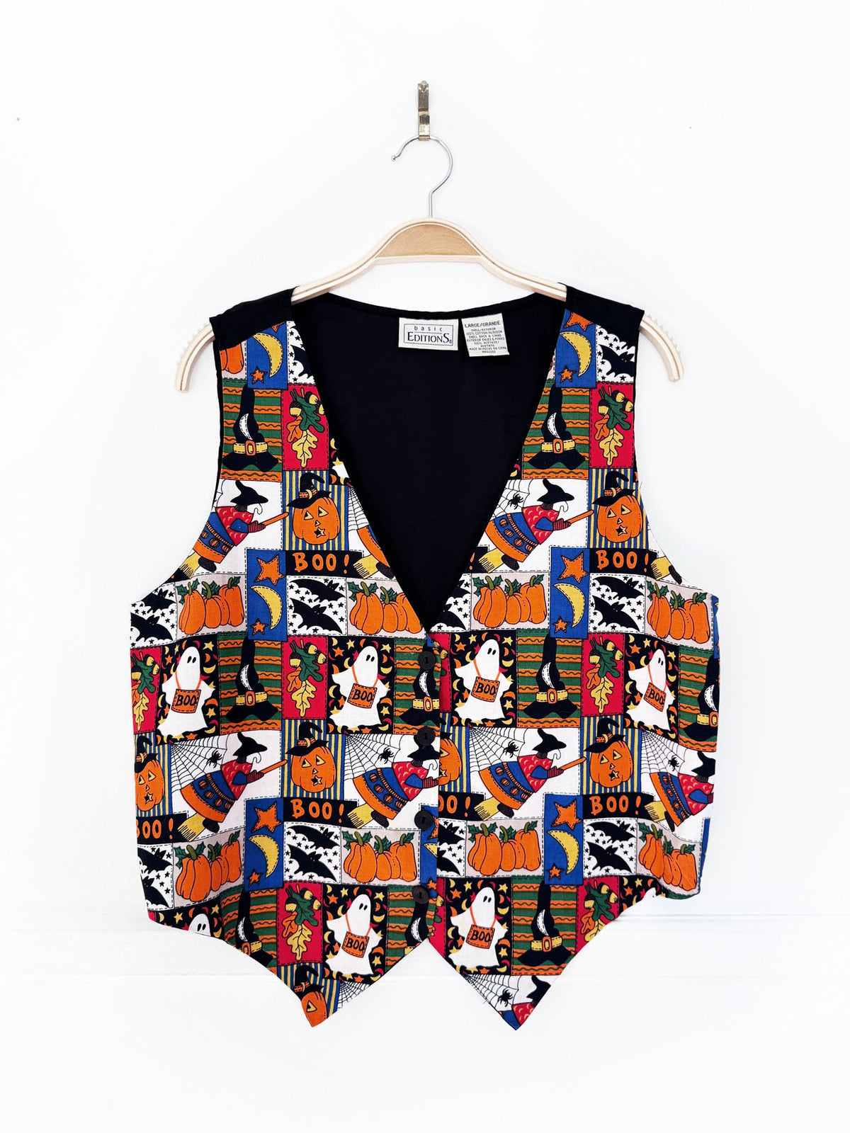 vintage 00s basic editions halloween print vest