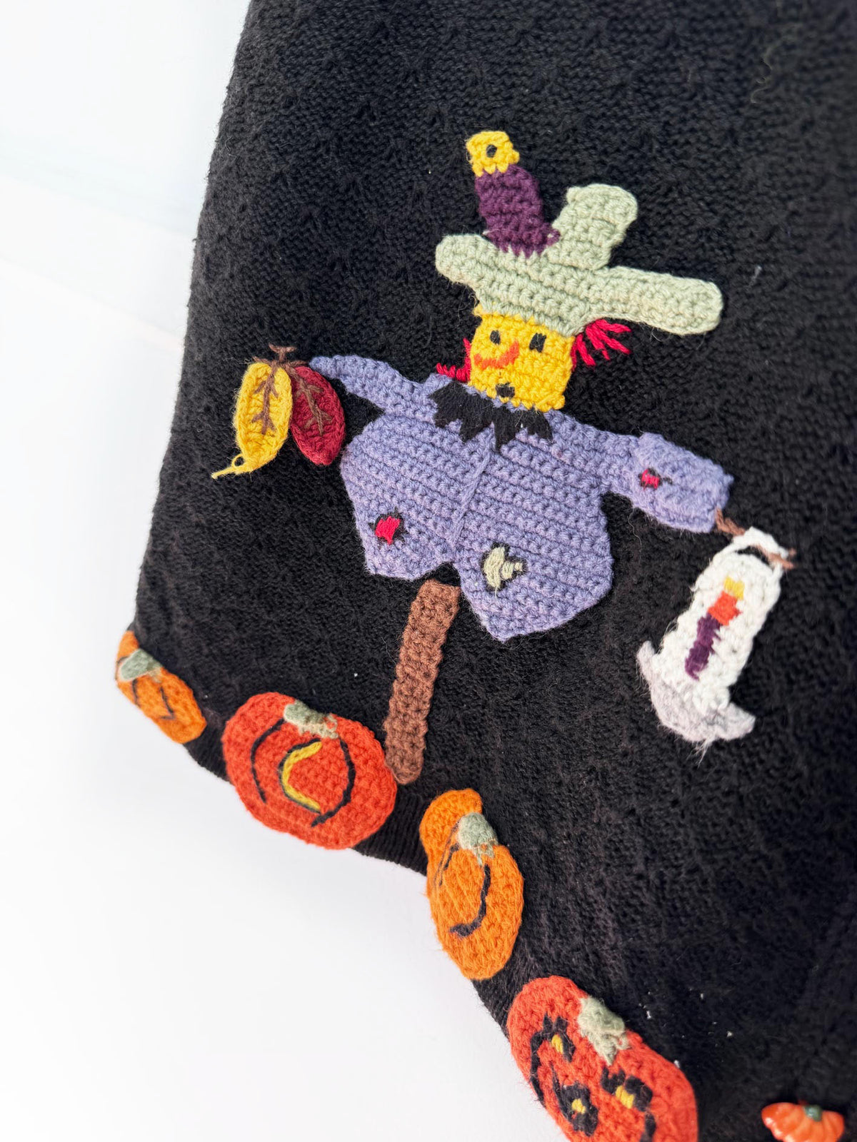 vintage lord & taylor crochet-applique pointelle knit vest | halloween