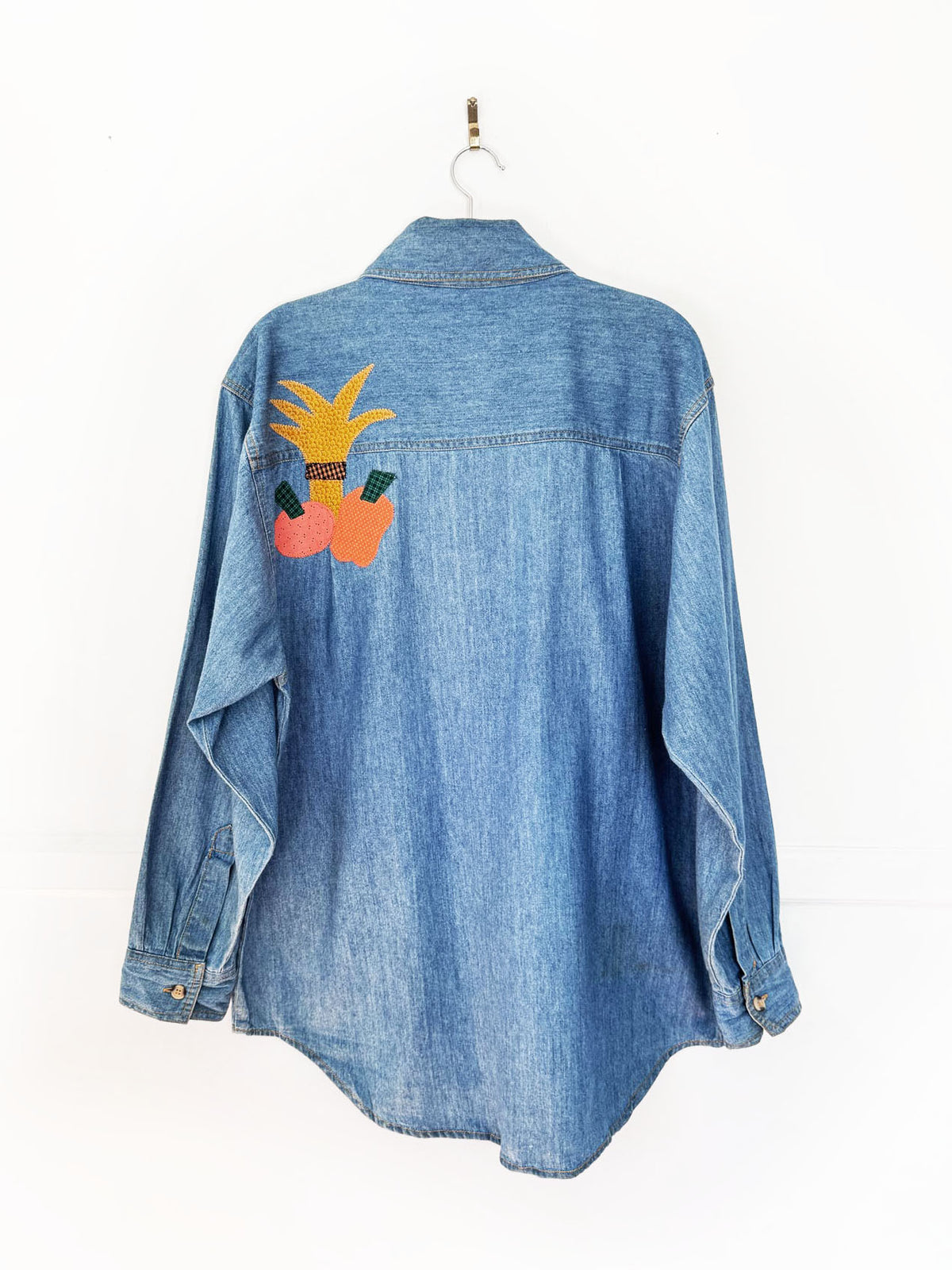 vintage PTNY country scarecrow denim full button shirt | halloween