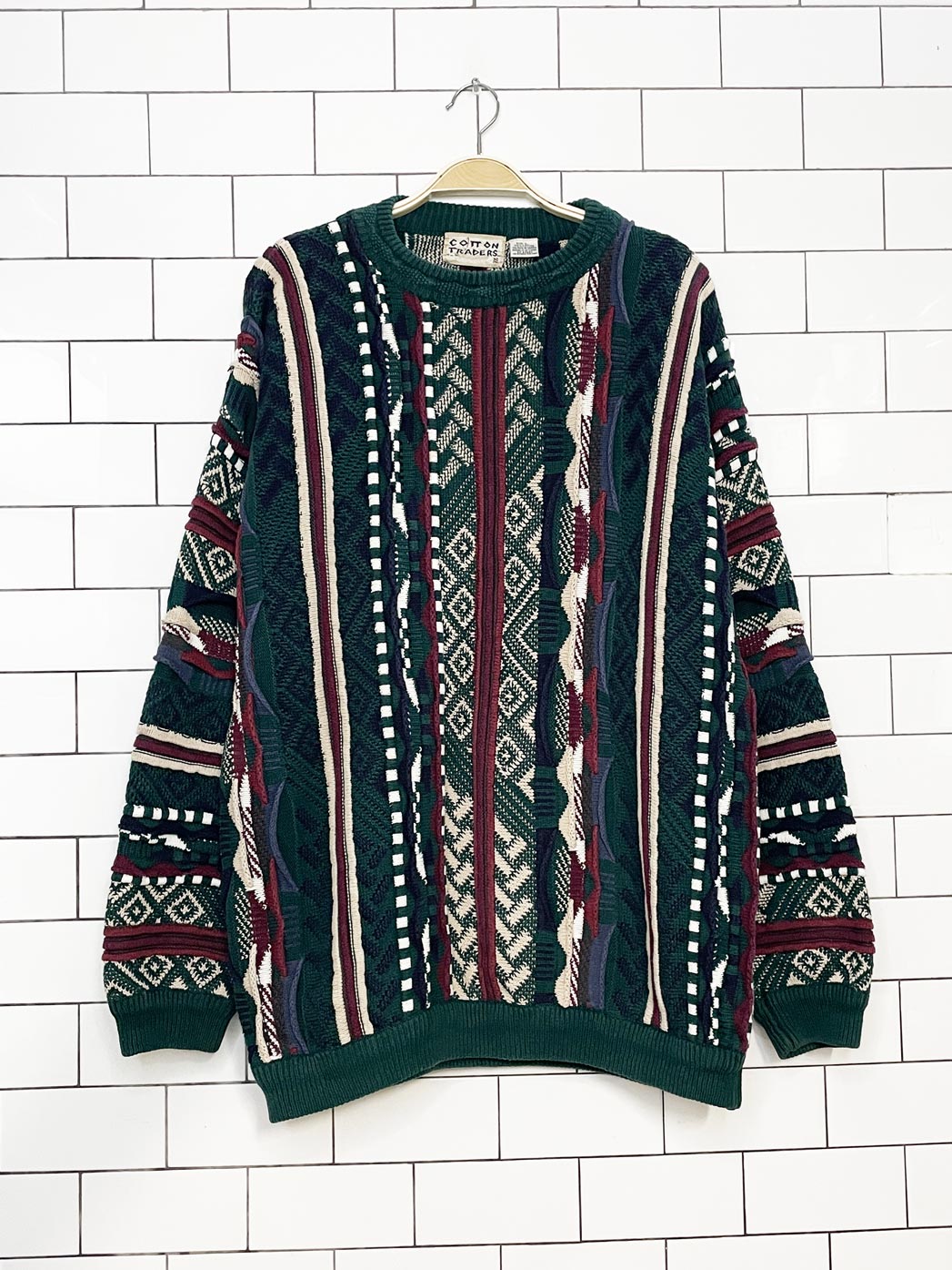 vintage 90s cotton traders 3D knit sweater