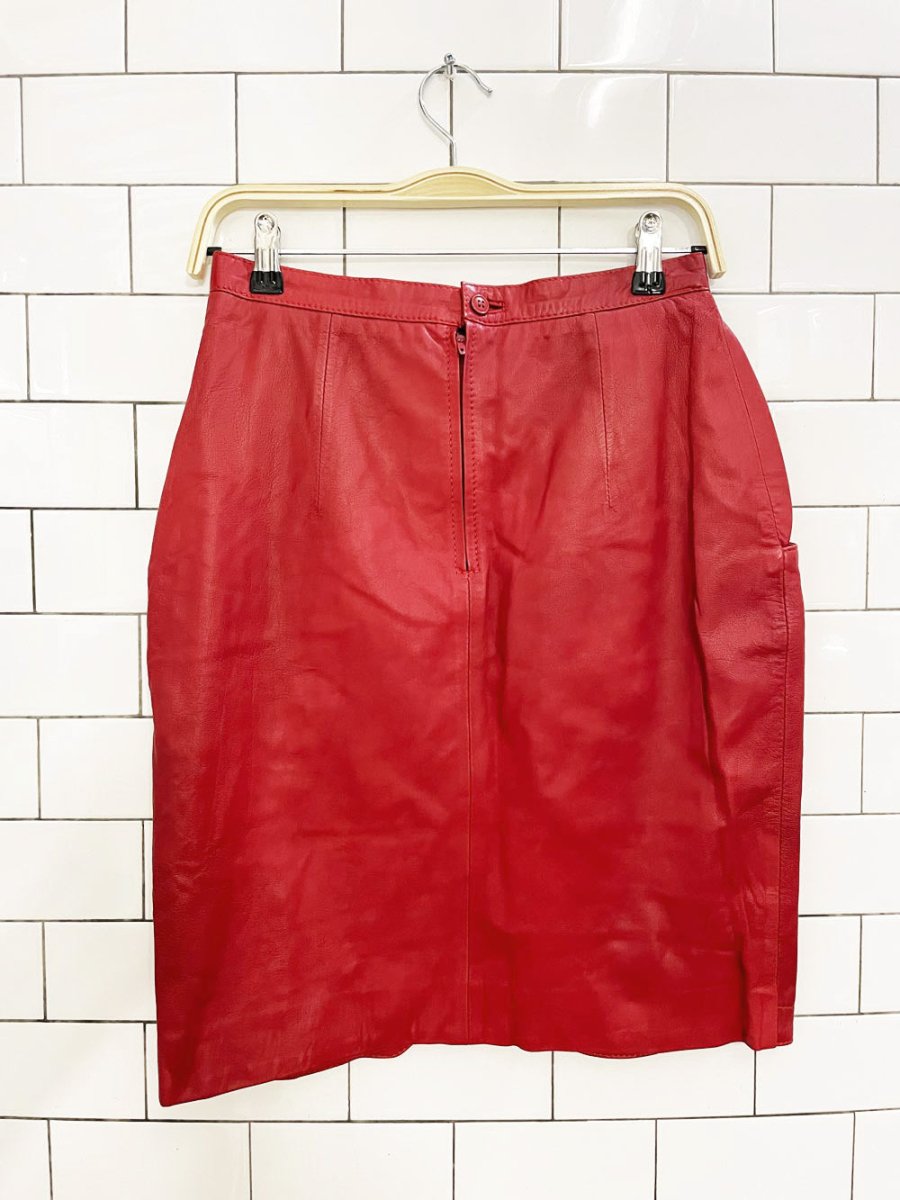 vintage 80s janan boutique butter leather mini skirt - good market thrift store