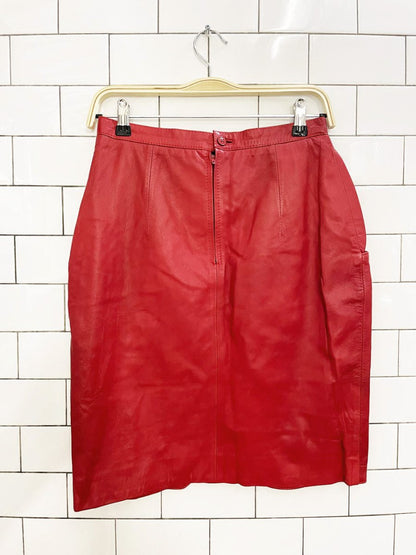vintage 80s janan boutique butter leather mini skirt - good market thrift store