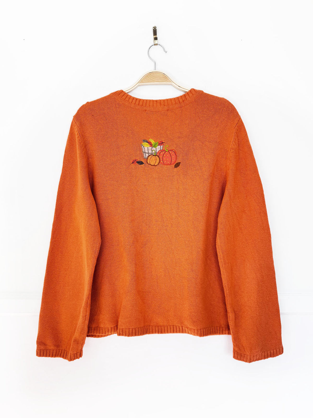 vintage 00s christopher & banks scarecrow knit sweater | halloween