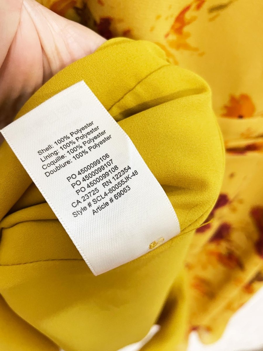 wilfred louise chiffon ruffle wrap fall florals mini dress | aritzia - good market thrift store