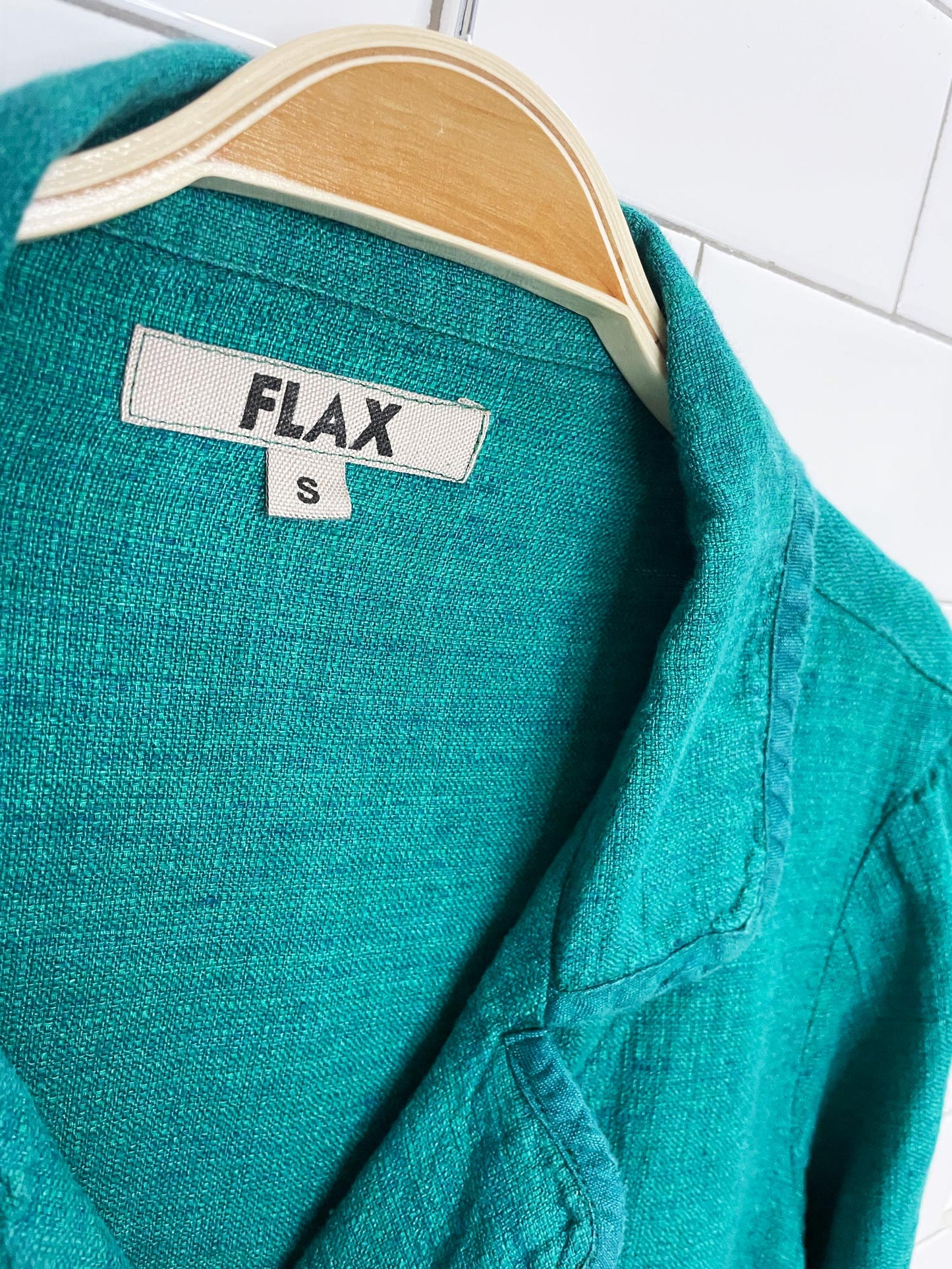 flax 100% linen relaxed full button light jacket