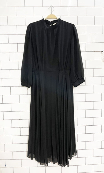 ellison chiffon sleeve pleated midi dress - good market thrift store