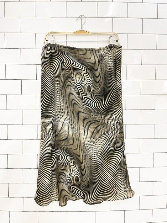 y2k context chiffon swirl midi skirt - good market thrift store
