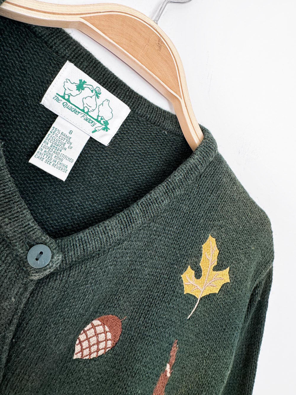 vintage the quacker factory fall harvest knit cardigan sweater | ramie-blend