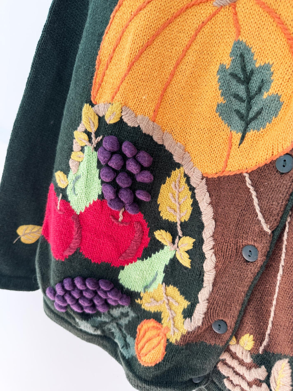 vintage the quacker factory fall harvest knit cardigan sweater | ramie-blend