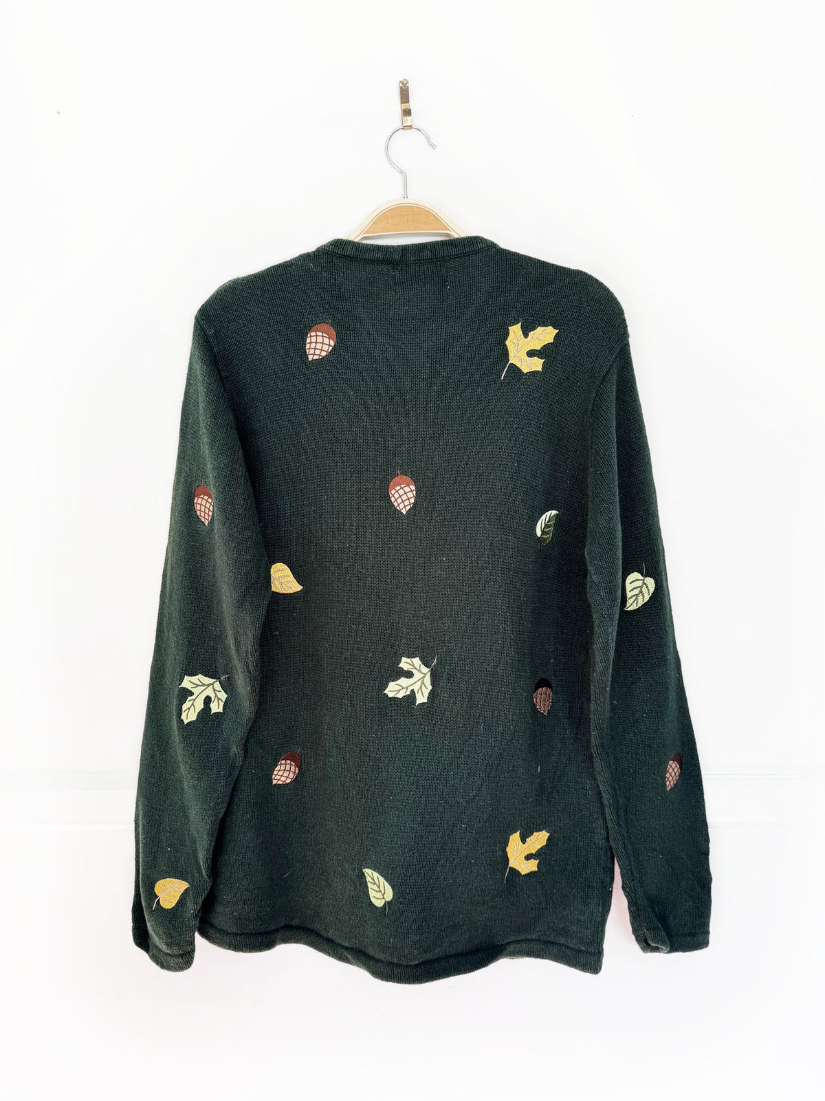 vintage the quacker factory fall harvest knit cardigan sweater | ramie-blend