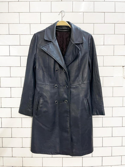 vintage soft leather double breated jacket | zip out liner - good market thrift store