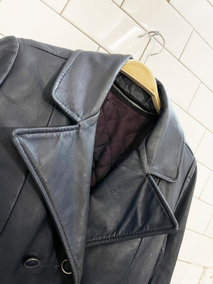vintage soft leather double breated jacket | zip out liner - good market thrift store