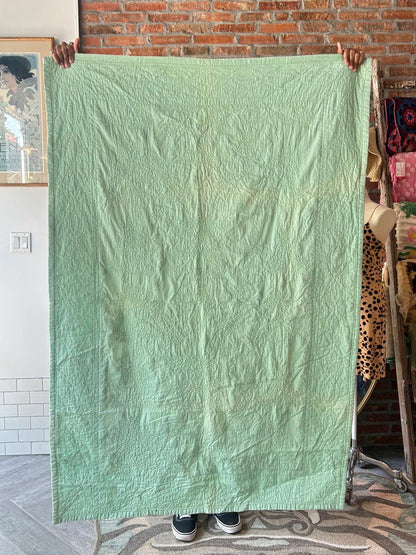 vintage handmade alice in wonderland quilted blanket - good market thrift store