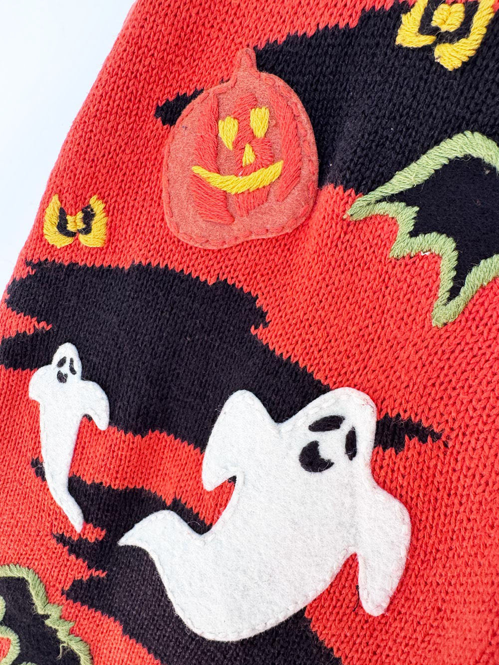 vintage 00s tiara ghostly halloween knit vest | ramie-blend