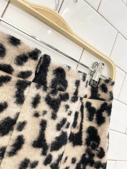 ann taylor felted wool - blend animal print mini skirt - good market thrift store