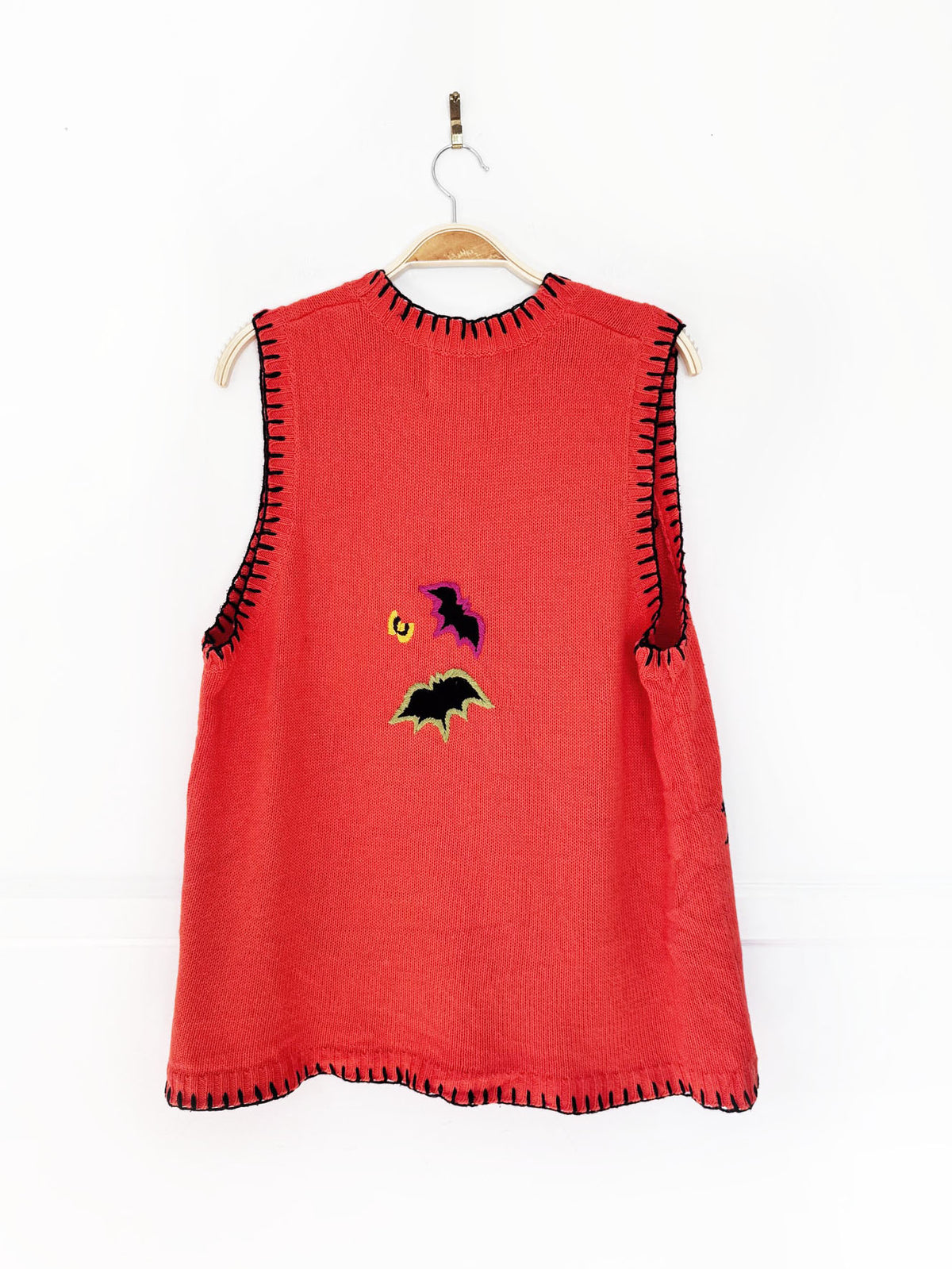 vintage 00s tiara ghostly halloween knit vest | ramie-blend