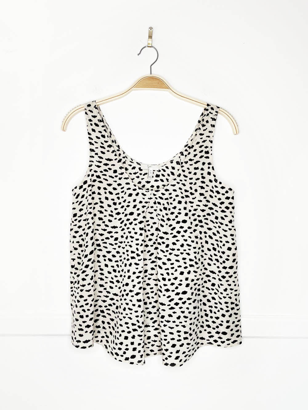 joie 100% silk animal print pleated tank