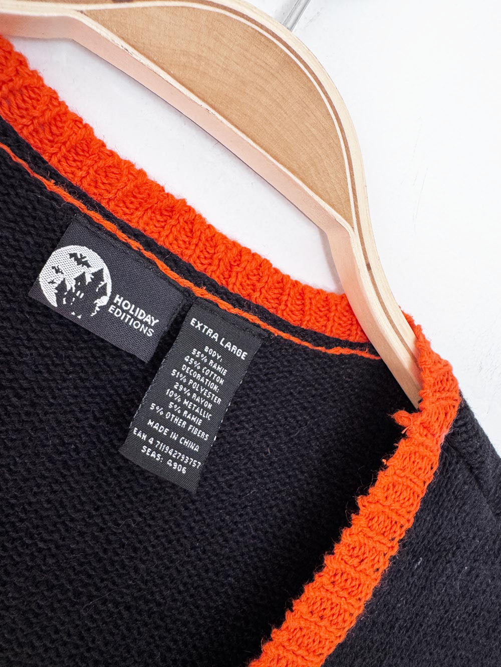 vintage 00s holiday editions halloween full zip knit vest | ramie-blend
