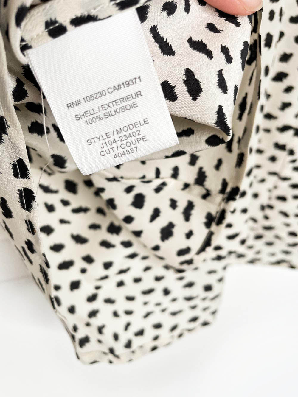 joie 100% silk animal print pleated tank