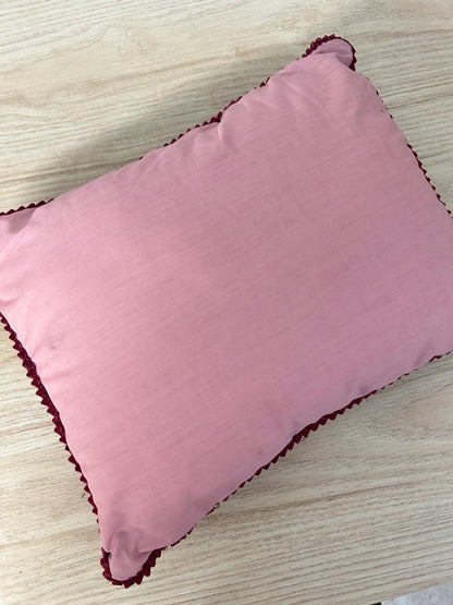 vintage needlepoint retro floral pillow - good market thrift store