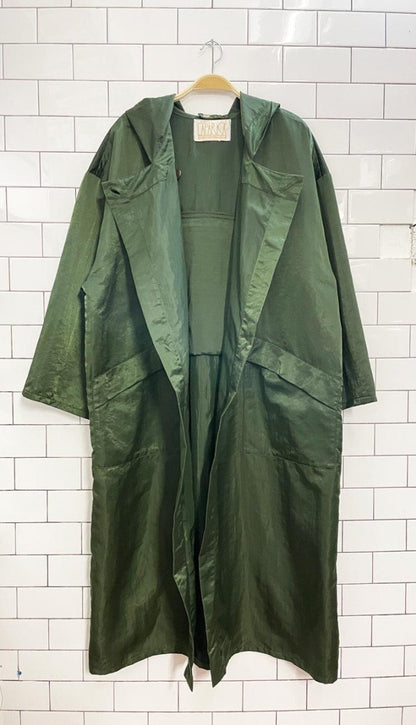 vintage 80s linda lundstrom laparka oversized hooded satin jacket - good market thrift store