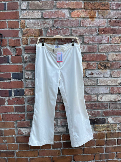 moschino white satin straight leg trouser