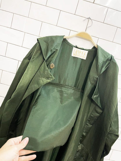 vintage 80s linda lundstrom laparka oversized hooded satin jacket - good market thrift store