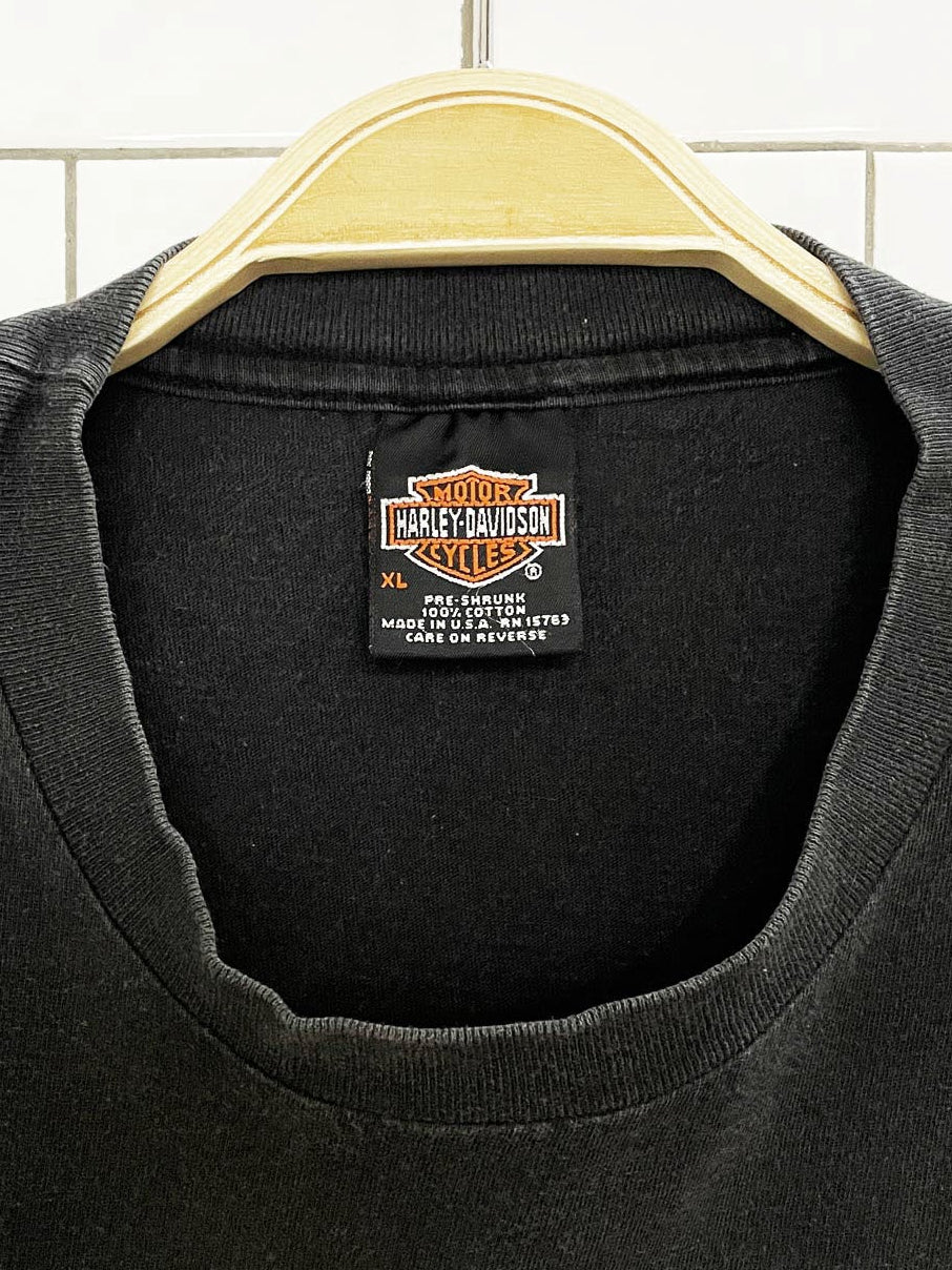 vintage 90s harley davidson ride hard or die trying eagle tee | made in USA